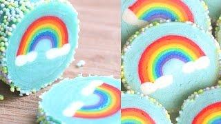 Rainbow with Clouds Cookies Slice & Bake Surprise! DIY Rainbow Treats