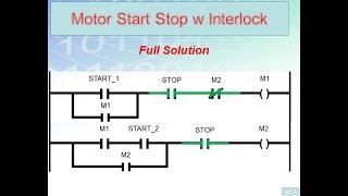 LD 11 - Motors Start with Interlock - Easy PLC Programming Tutorials for Beginners