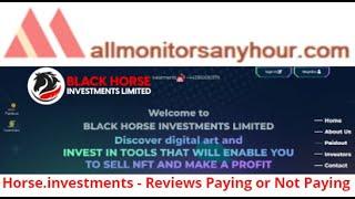 Horse.investments, Reviews  Not Paying ,TODAY NEW HYIP, Trusted hyip monitoring sites, HYIP monitor,