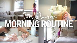 7AM SUMMER MORNING ROUTINE | New Routine, Morning Workouts, Yummy Iced Coffee Recipe + Puppy Content