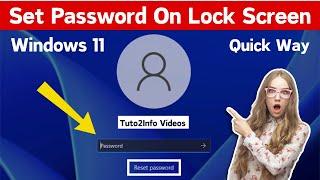 How To Lock Laptop With Password Windows 11 | How To Set Password On Windows 11 Lock Screen (Quick)