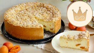  DELICIOUS!  CREAMY QUARK CRUMBLE CAKE WITH APRICOTS!  RECIPE BY SUGARPRINCESS 