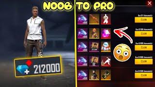 Buying 212000 Diamond  To Make Noob Account To Pro  free fire
