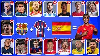 Guess the football players by their SONG, NATIONALITY, CLUB and JERSEY NUMBER,Ronaldo,Messi, Neymar