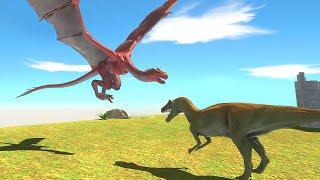 WYVERNS vs DINOSAURS Next to Ancient Ruins - Animal Revolt Battle Simulator