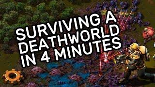 Surviving a Factorio Deathworld in 4 Minutes