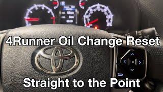 How to reset the scheduled maintenance due 2022 Toyota 4Runner oil change life