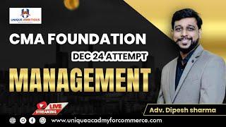 CMA Foundation || Management || Lecture - 5 ||  || Adv. Dipesh Sharma