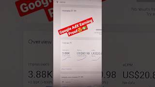 Google AdX Earning Proof | #motivation #moneymaking #moneyonline #shortsvideo #youtubeshorts