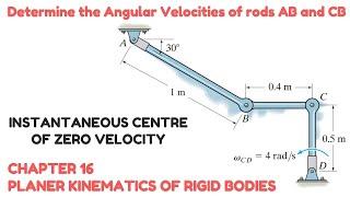 Determine angular velocities of rods AB & CB. (INSTANTANEOUS CENTRE) - Engineers Academy