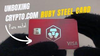 UNBOXING Ruby Steel Metal Card - CRYPTO.COM (No Talking)