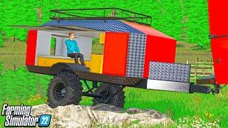 ROLLING IN LIFTED TRAILER CAMPING IN THE LAKE! | CAN WE MAKE MILLIONS? FARMING SIMULATOR 22