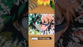 Drawing Midoriya Izuku Vs Bakugo Katsuki - from My hero academia || Part 2 #shorts #drawing #anime