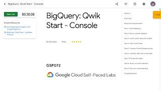 BigQuery Qwik Start   Console GSP072