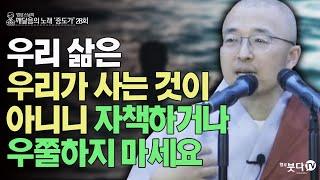 우리 삶은 우리가 사는 것이 아니니 자책하거나 우쭐하지 마세요 | 법상스님의 증도가 28회(14-2) | 분별 세상 깨달음 집착 고통 지혜 행복 현실 존재 인연 소통 삶 후회 자괴