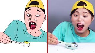 Dona Mukbang NIK-L-NIP Wax Bottle Drawing meme