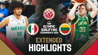 Mexico  vs Lithuania  | Extended Highlights | FIBA OQT 2024 Puerto Rico