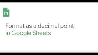 Format a decimal point in Google Sheets