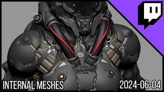 3D Character Sculpting - Marco Plouffe's Twitch Stream of 2024-06-04 - Internal Meshes