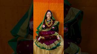 Gauri saree draping / मांडी घालून बसलेल्या गौरीला साडी कशी नेसवावी / ३ पिन वापरून गौरीला साडी नेसवणे