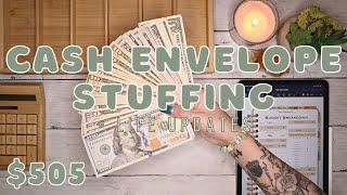 $505 Cash Envelope Stuffing | Feb #2 Sinking Funds & Savings | 23 Year Old Budgets