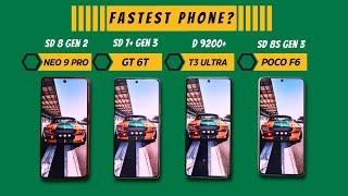 iQOO Neo 9 Pro vs Realme GT 6T vs VIVO T3 Ultra vs POCO F6 5G | SPEED TEST Comparison.