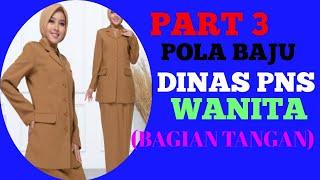 Cara membuat pola baju dinas wanita ber prises !part 3