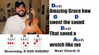 AMAZING GRACE (Ukulele Play Along with Chords and Lyrics)