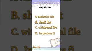 Cataloging question #librarianexam #reviewquestion #shortvideo #scclis#shortvideo #llereview