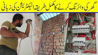 Complete home wiring method electrician's verbatim in Urdu/Hindi|House electrical wiring full detail