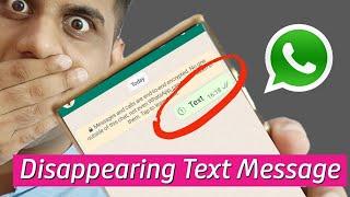 How to Send Disappearing Text Message on Whatsapp