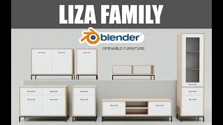 Blender | Product Animation | Furniture | Liza Family