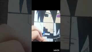 ️Drawing Sasuke️ in Different styles Part 4 Pixel#shorts #anime#mr demon art#praful art