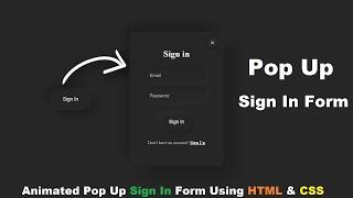 How To Create Pop Up Sign in Form Using HTML and CSS || #PopupSignInForm