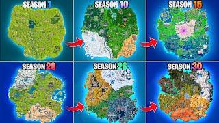 Evolution of Fortnite Map (Chapter 1 Season 1 - Chapter 5 Season 3)