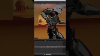 Crazy MANDALORIAN Animation Watch the MIND-BLOWING Process #shorts #blender #animation #starwars