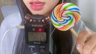 ASMR 츄릅 롤리팝 이팅 사운드사탕 먹방 Lollipop Candy Eating Sounds