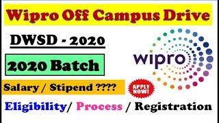 Wipro Recruitment 2020 - No Exam Direct Interview | DWSD 2020 Wipro Job Recruitment |wipro dwsd 2020