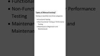 learn one definition everyday #Types of Manual testing #manualtesting #shorts