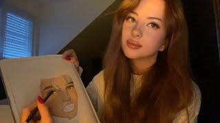ASMR | girl that has a crush on you sketches you in class 
