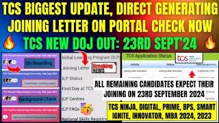 TCS DIRECT GENERATING JOINING LETETR ON PORTAL | ALL PENDING JOININNG STARTED | NEW DOJ OUT 23 SEPT