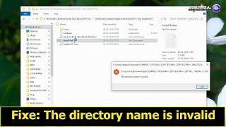 Easy Fix The Directory Name Is Invalid Error, While Try access some File