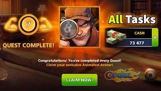 Sherlock Holmes Avatar ️‍️ All Tasks Completed  73K Cash in 8 Ball Pool