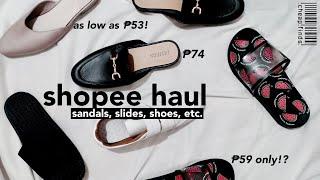 mini shopee haul: sandals, slides, etc. AS LOW AS 53!? cheap finds