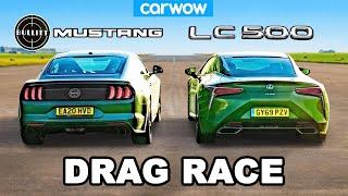 Ford Mustang v Lexus LC500 - V8 DRAG RACE