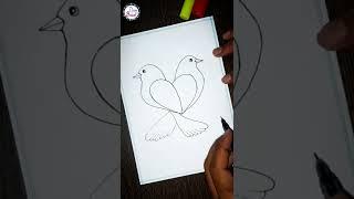 Love Birds Drawing ️ = Birds #shorts