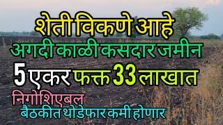 शेती विकणे आहे पाच एकर काळी कसदार जमीन फक्त 33 लाखात