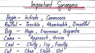 Important Synonyms in English | PAS Education