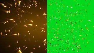 Gold Confetti Green Screen Video its Royalty Free