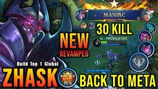 BACK TO META!! 30 Kills Zhask Revamp with New OP Item 100% Deadly! - Build Top 1 Global Zhask ~ MLBB